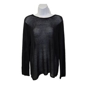 Relativity Women's Open Knit Layering Sweater Long Sleeve Size Large